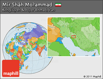 Political Location Map of Mīr Shāh Moḩammad