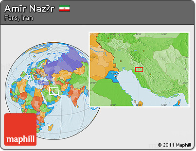 Political Location Map of Amīr Naz̄r