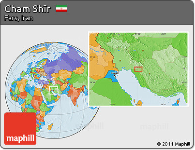 Political Location Map of Cham Shīr