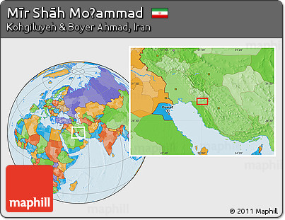 Political Location Map of Mīr Shāh Moḩammad