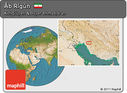 Satellite Location Map of Āb Rīgūn