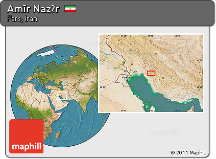 Satellite Location Map of Amīr Naz̄r