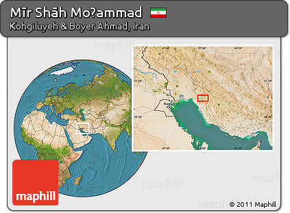 Satellite Location Map of Mīr Shāh Moḩammad
