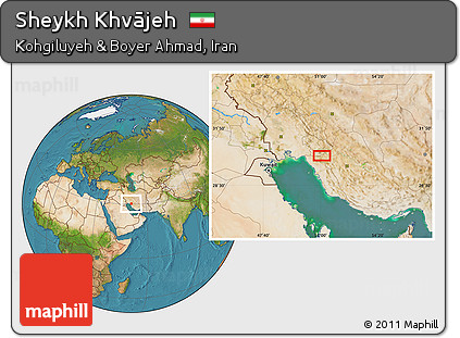 Satellite Location Map of Sheykh Khvājeh