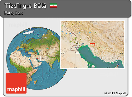Satellite Location Map of Tīzdīng-e Bālā