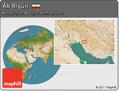 Satellite Location Map of Āb Rīgūn