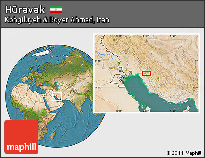 Satellite Location Map of Hūravak