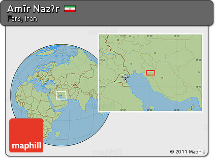 Savanna Style Location Map of Amīr Naz̄r