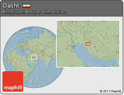 Savanna Style Location Map of Dasht, hill shading