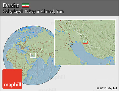 Savanna Style Location Map of Dasht, hill shading