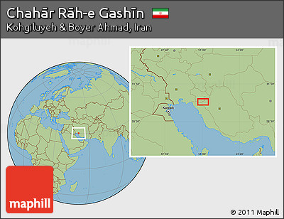 Savanna Style Location Map of Chahār Rāh-e Gashīn