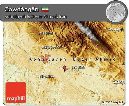 Physical Map of Gowdāngān