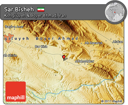Physical Map of Sar Bīsheh
