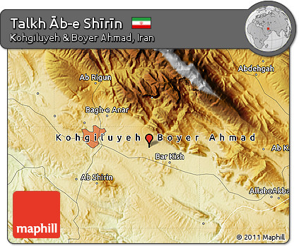 Physical Map of Talkh Āb-e Shīrīn