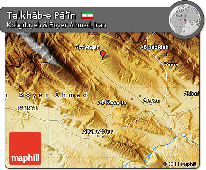 Physical Map of Talkhāb-e Pā'īn