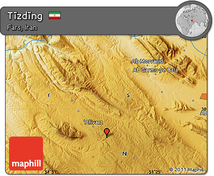 Physical Map of Tīzdīng