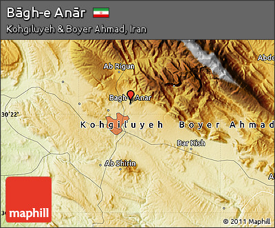 Physical Map of Bāgh-e Anār