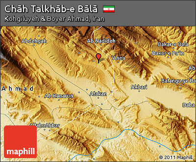 Physical Map of Chāh Talkhāb-e Bālā