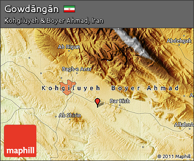 Physical Map of Gowdāngān