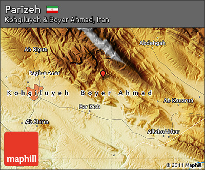 Physical Map of Parīzeh