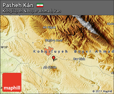 Physical Map of Pasheh Kān