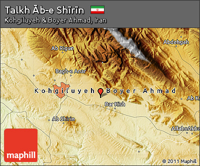 Physical Map of Talkh Āb-e Shīrīn