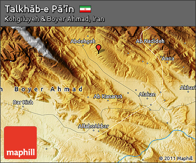 Physical Map of Talkhāb-e Pā'īn
