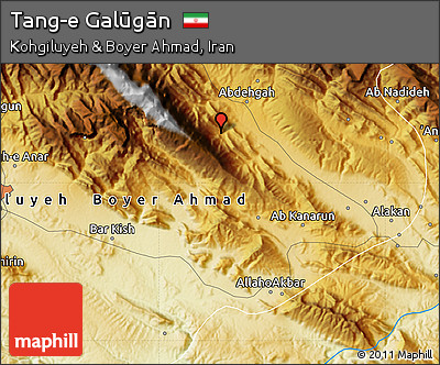 Physical Map of Tang-e Galūgān