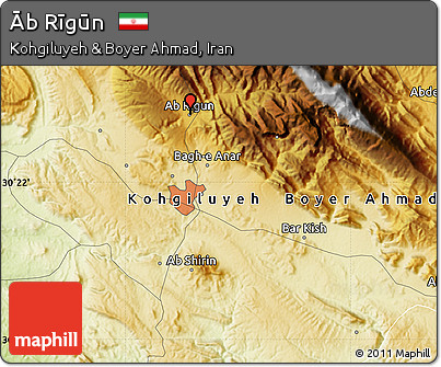 Physical Map of Āb Rīgūn