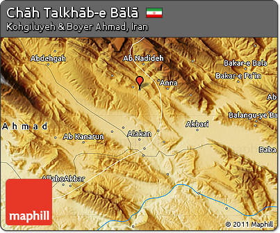 Physical Map of Chāh Talkhāb-e Bālā