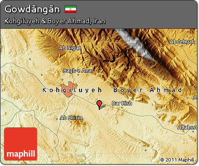 Physical Map of Gowdāngān