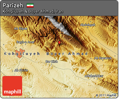 Physical Map of Parīzeh