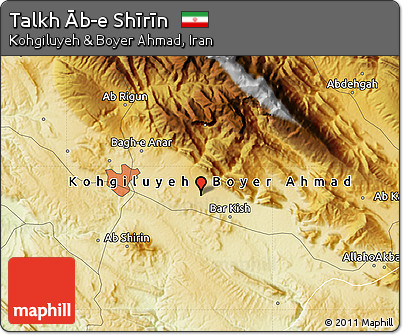 Physical Map of Talkh Āb-e Shīrīn