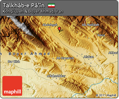 Physical Map of Talkhāb-e Pā'īn
