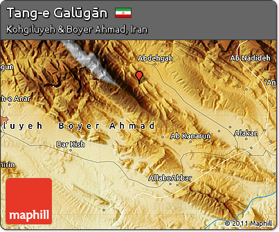 Physical Map of Tang-e Galūgān