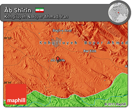 Political Map of Āb Shīrīn