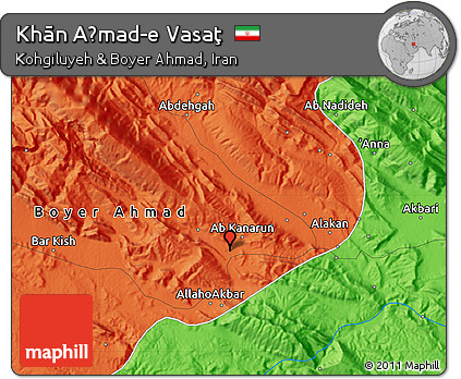 Political Map of Khān Aḩmad-e Vasaţ