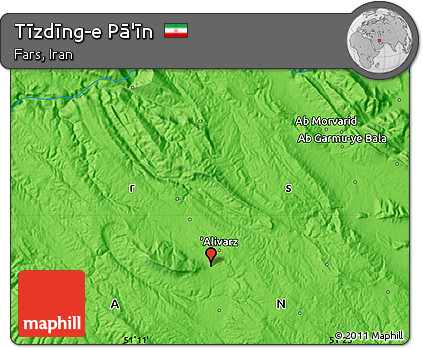 Political Map of Tīzdīng-e Pā'īn