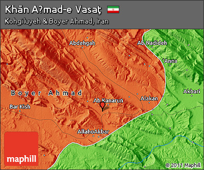 Political Map of Khān Aḩmad-e Vasaţ