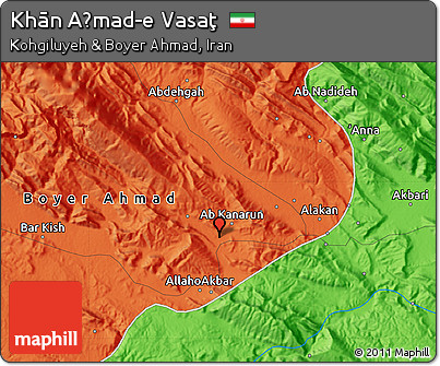 Political Map of Khān Aḩmad-e Vasaţ