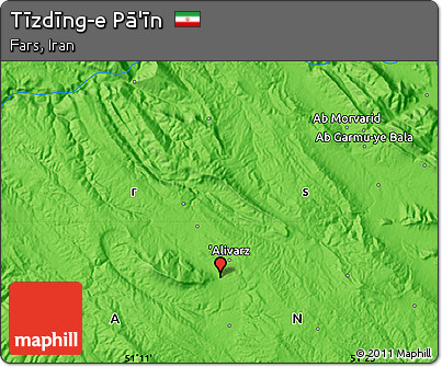Political Map of Tīzdīng-e Pā'īn