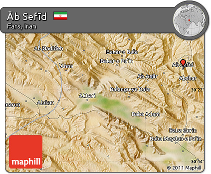 Satellite Map of Āb Sefīd