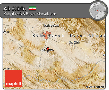 Satellite Map of Āb Shīrīn