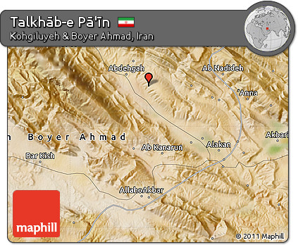 Satellite Map of Talkhāb-e Pā'īn