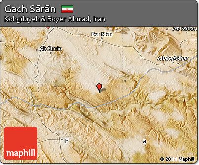 Satellite Map of Gach Sārān