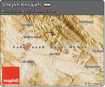 Satellite Map of Sheykh Khvājeh
