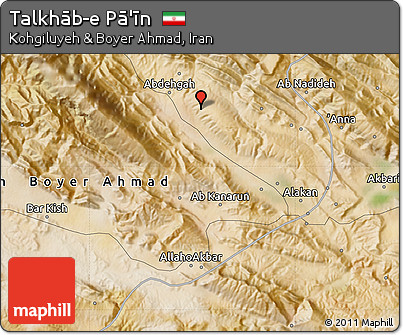 Satellite Map of Talkhāb-e Pā'īn