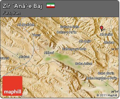 Satellite Map of Zīr `Anā'-e Baj