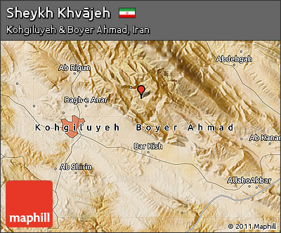 Satellite Map of Sheykh Khvājeh