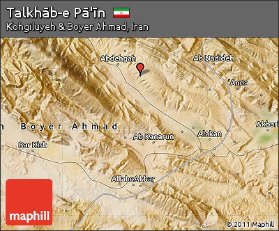 Satellite Map of Talkhāb-e Pā'īn